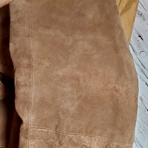 Vintage Jack Fraser Shearling Suede Leather Coat 42 M 70s - Picture 8 of 10